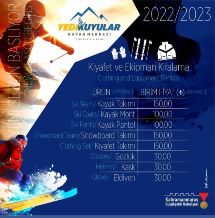 7 kuyular kayak merkezi 2023 fiyat tarifesi! 