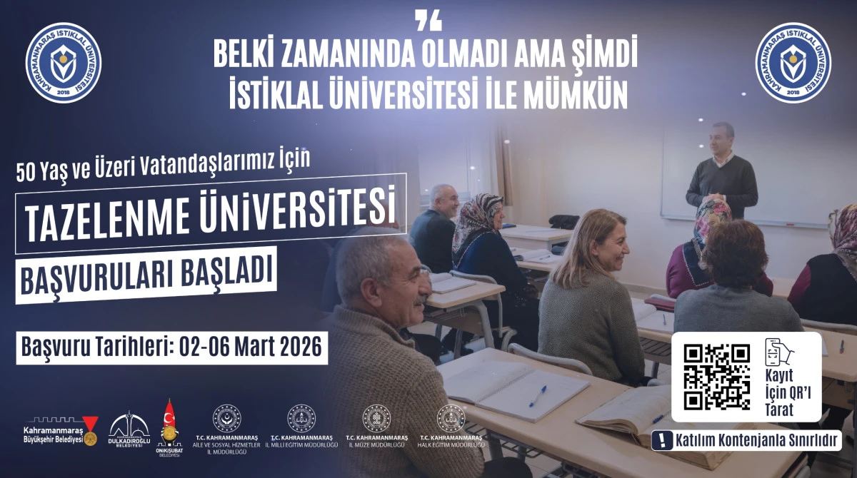 50 Yaş &Uuml;st&uuml;ne &Uuml;niversite Kapısı; &ldquo;Tazelenme &Uuml;niversitesi&rdquo;ne Başvurular Başladı!