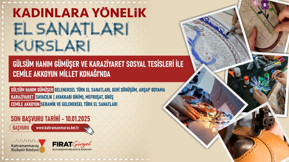 Büyükşehir’in Kadınlara Yönelik Kurslarında Yeni Dönem Başvuruları Başladı!