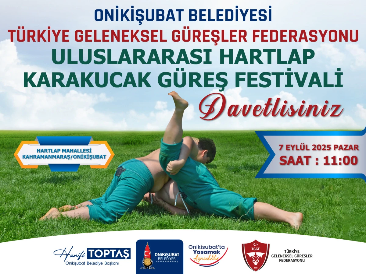 Onikişubat Belediyesi&rsquo;nden Uluslararası Hartlap Karakucak G&uuml;reş Festivali!